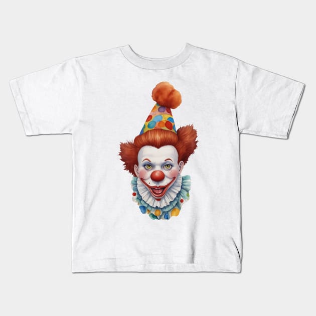 Clown face Kids T-Shirt by Ljuko